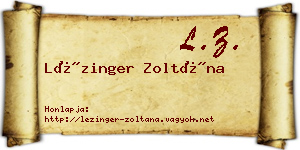 Lézinger Zoltána névjegykártya