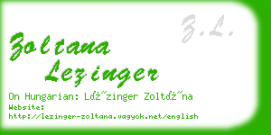 zoltana lezinger business card